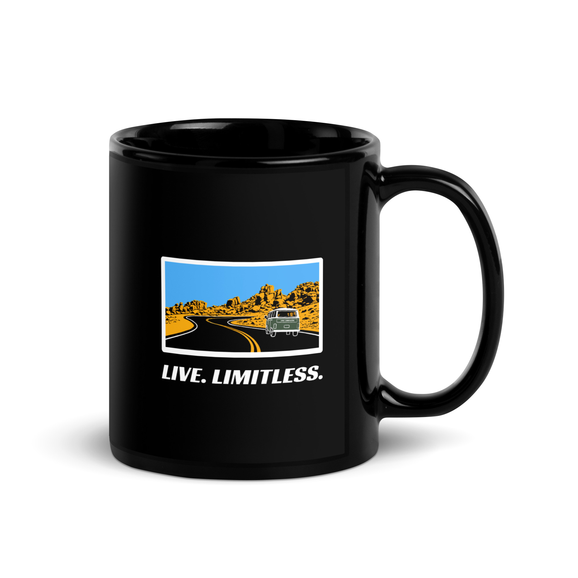[3B Outpost] Pikes Peak Bus | Live Limitless – Black Glossy Mug